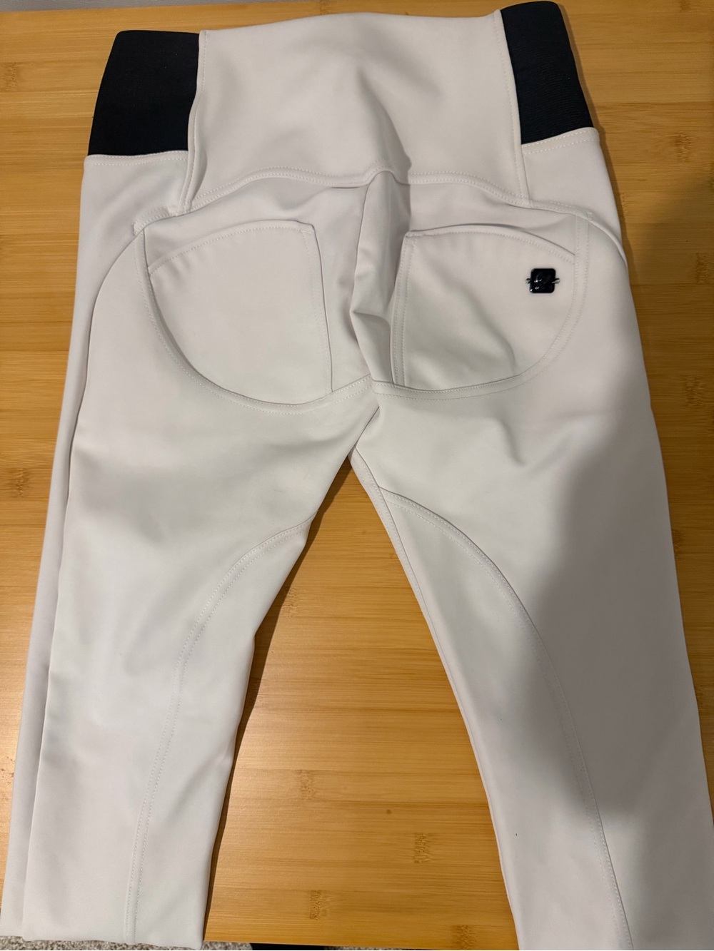 Freddy Kids White Leggings with Black Waist Panels